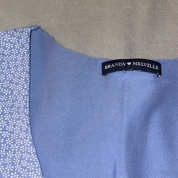 brandy melville blue flower “gina” top - Picture 2 of 3